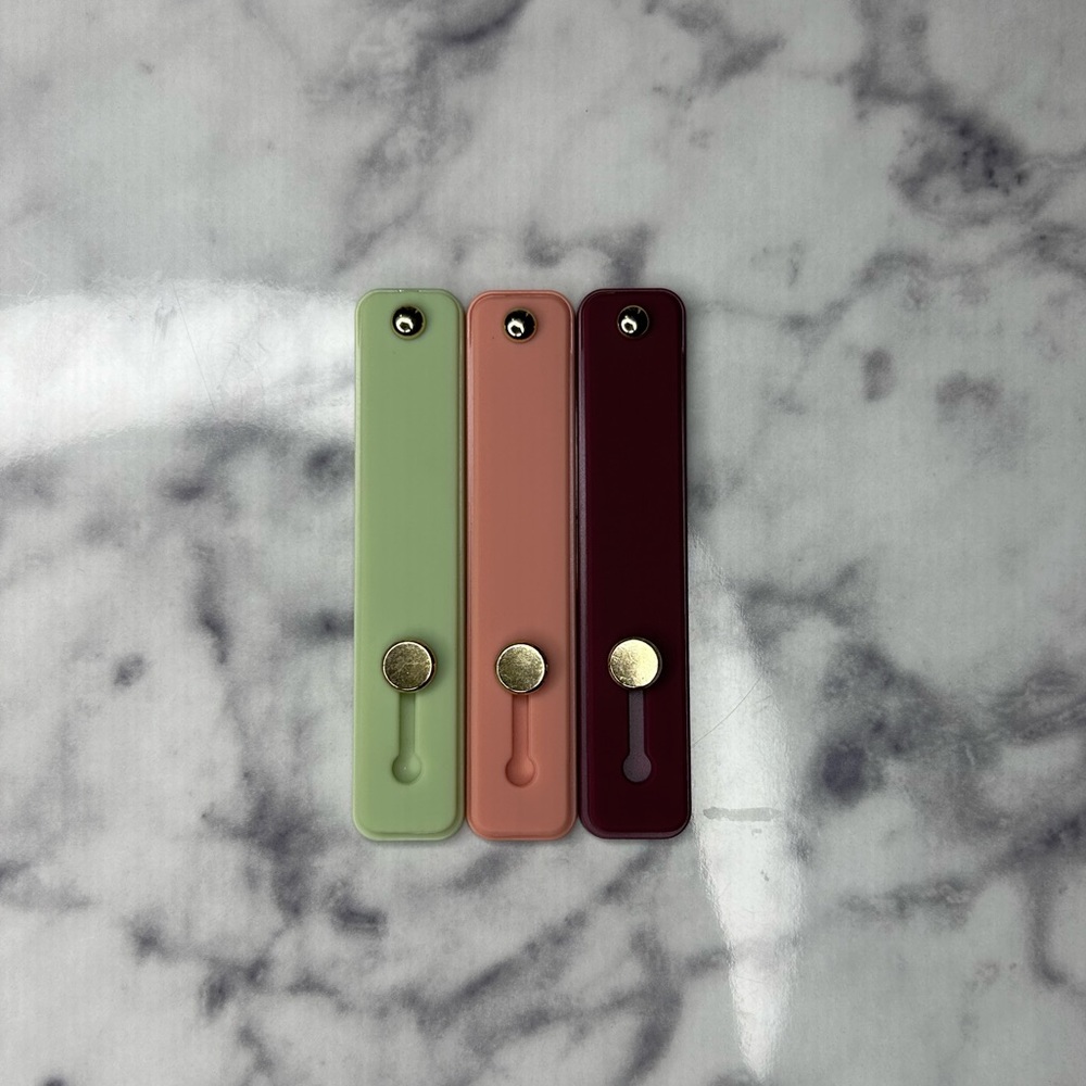 🆕 3pc Phone Strap Finger Grip Set (Wine)